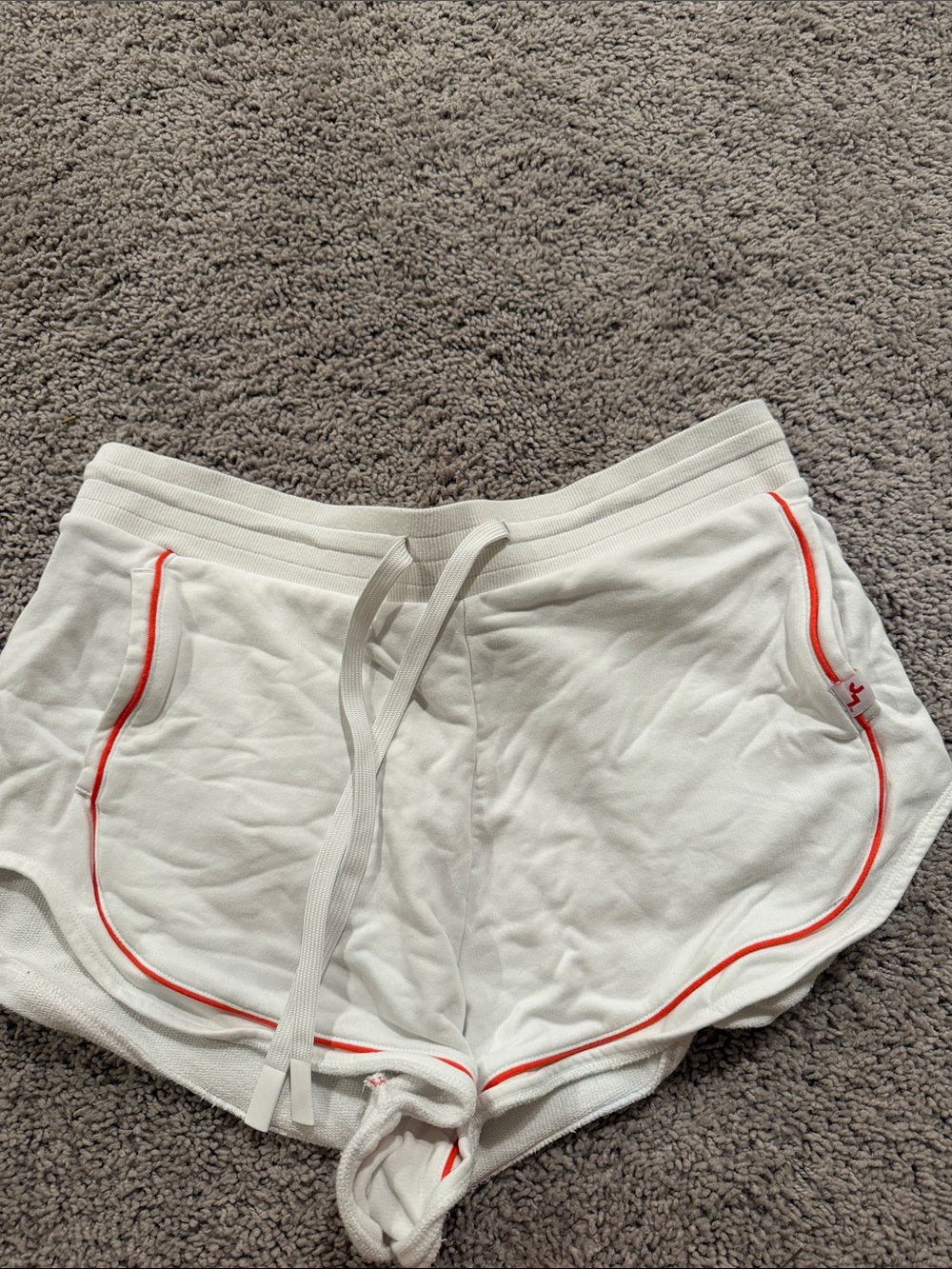 JoyLab White Athletic Shorts with Red Trim